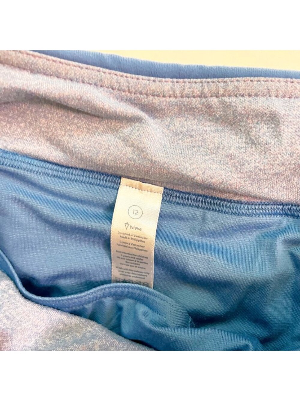 Ivivva Blue Striped Running Shorts, Size 12 - Picture 4 of 6